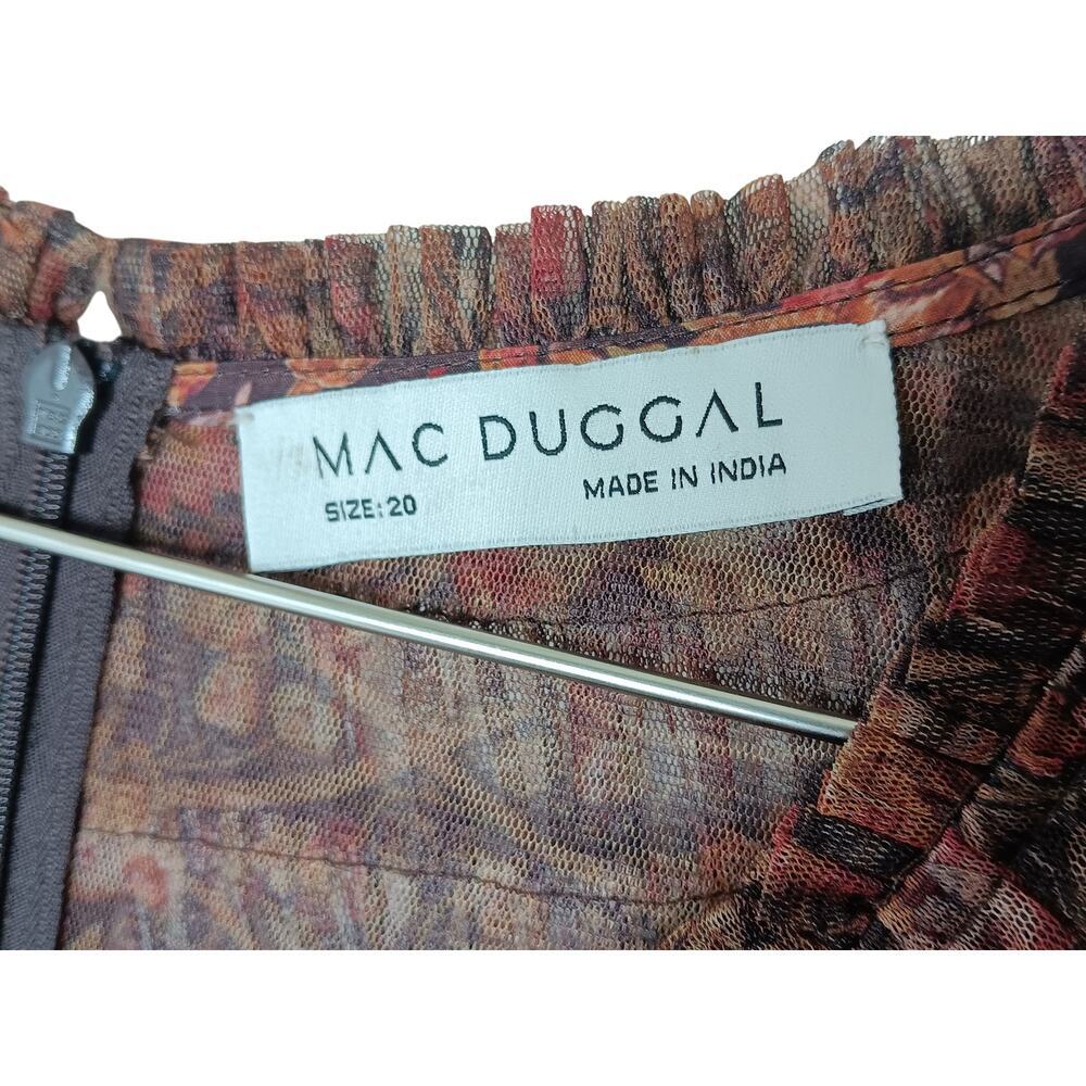 New with Tags Mac Duggal 8042 Brown Multi Tiered Ruffle Chiffon Gown Dress Sz 20 - Picture 15 of 16